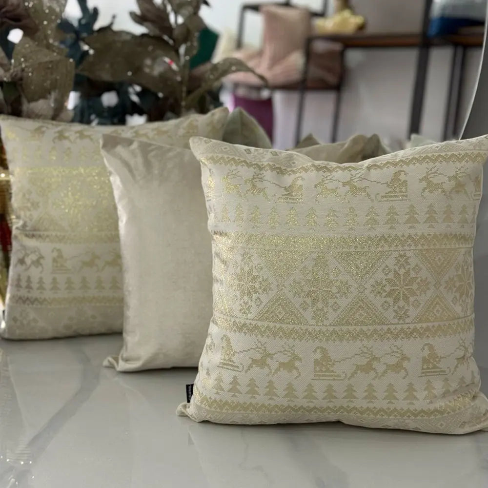 Set - kit (3) Fundas para Cojín Decorativo Navideño de Lujo 45x45cm REF 01