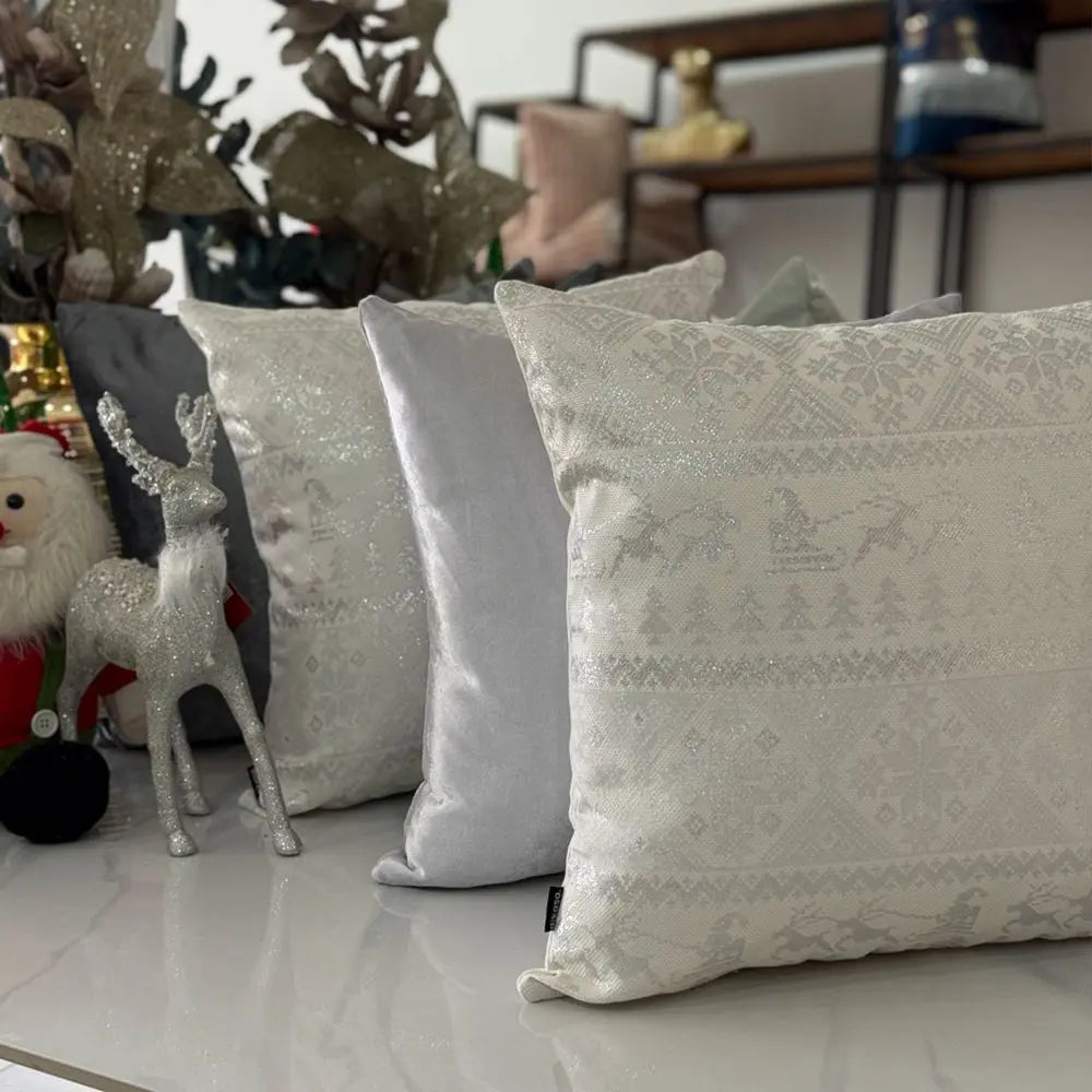 Set - kit (4) Fundas para Cojín Decorativo Navideño de Lujo Lujo de 45x45cm REF 01