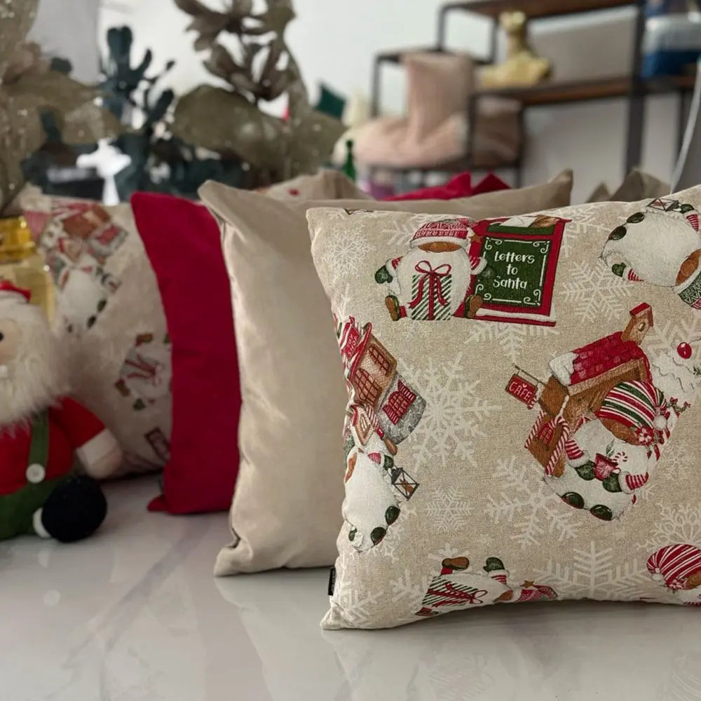 Set - kit (4) Fundas para Cojín Decorativo Navideño de 45x45cm REF 02