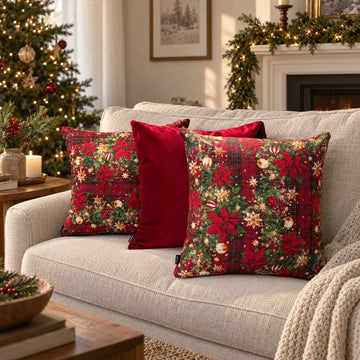 Fundas para Cojín Decorativo Navideño de 45x45cm kit 3 REF 02