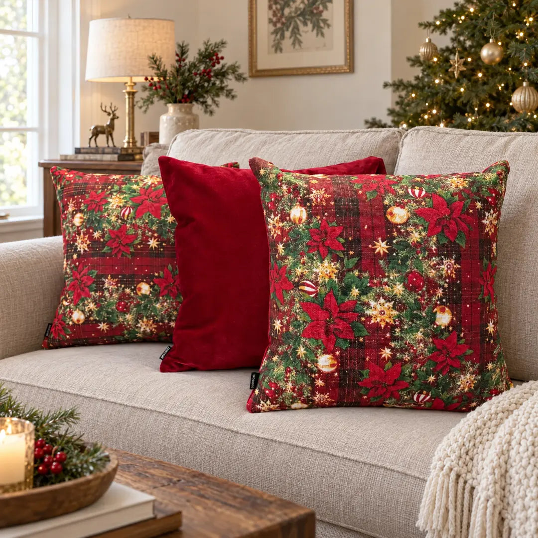 Fundas para Cojín Decorativo Navideño de 45x45cm kit 3 REF 07