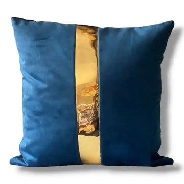 Fundas Para Cojines Azul Espejo Dorado 45x45cm