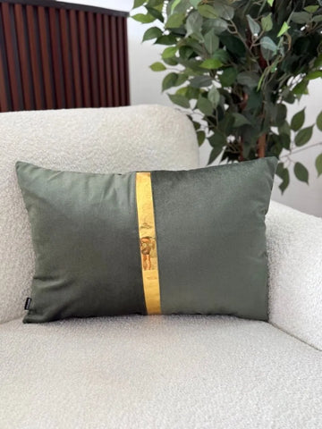 Fundas Para Cojines Rectangular Verde Espejo Dorado 30x50cm