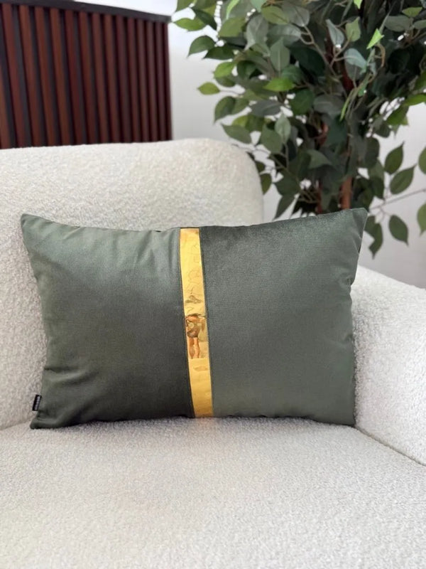 Fundas Para Cojines Rectangular Verde Espejo Dorado 30x50cm