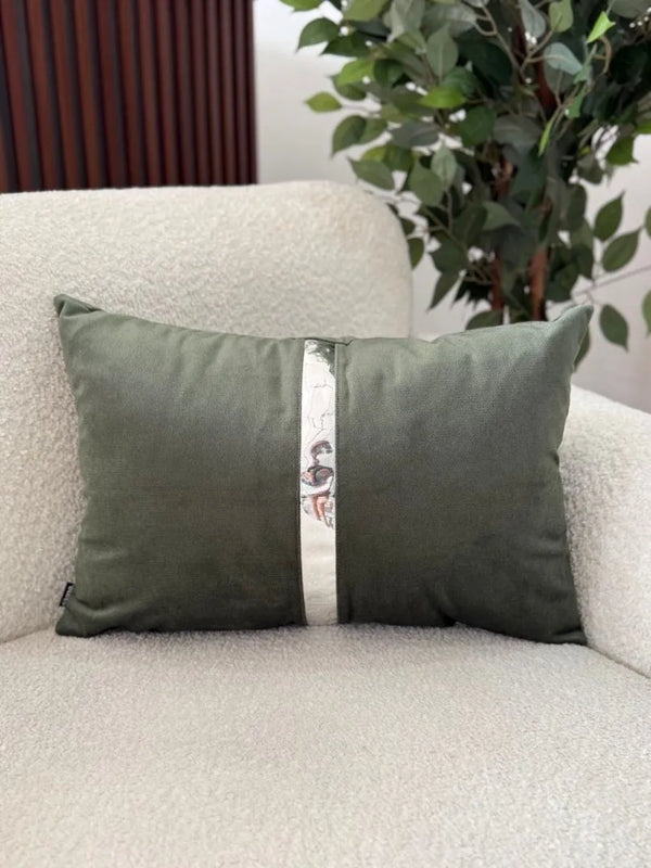 Fundas Para Cojines Rectangular Verde Espejo Plata 30x50cm