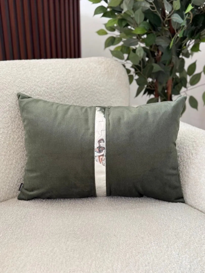 Fundas Para Cojines Rectangular Verde Espejo Plata 30x50cm