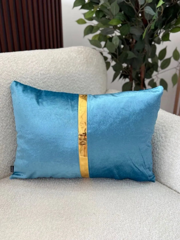 Fundas Para Cojines Rectangular Aguamarina Espejo Dorado 30x50cm