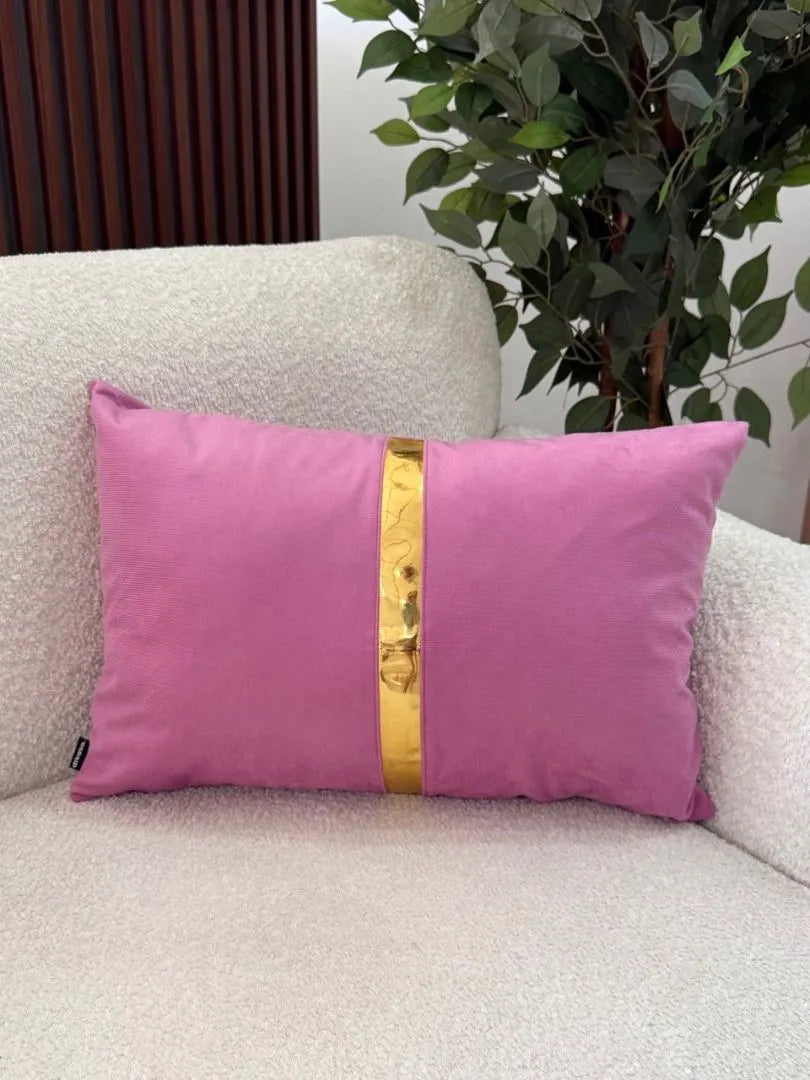 Fundas Para Cojines Rectangular Fucsia Espejo Dorado 30x50cm