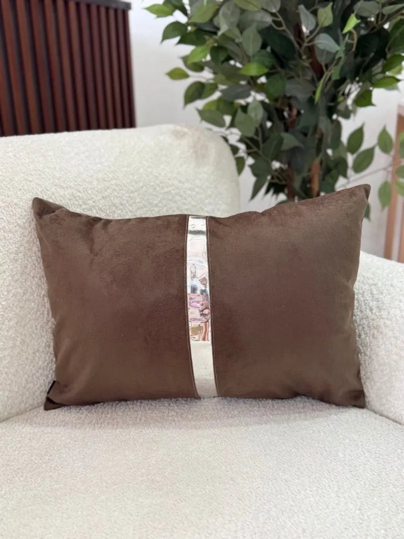 Fundas Para Cojines Rectangular Cafe Espejo Plata 30x50cm