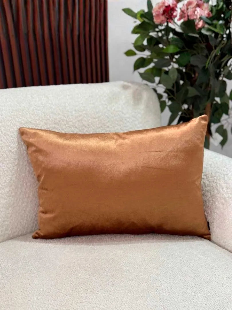 Funda Para Cojin Rectangular Velvet Satin Terracota 30x50cm