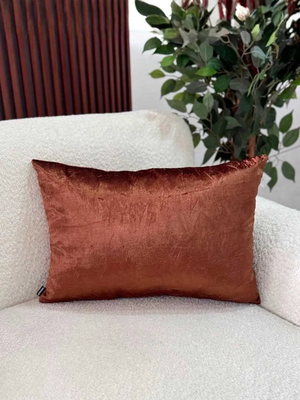 Funda Para Cojin Rectangular Velvet Satin Ocre 30x50cm