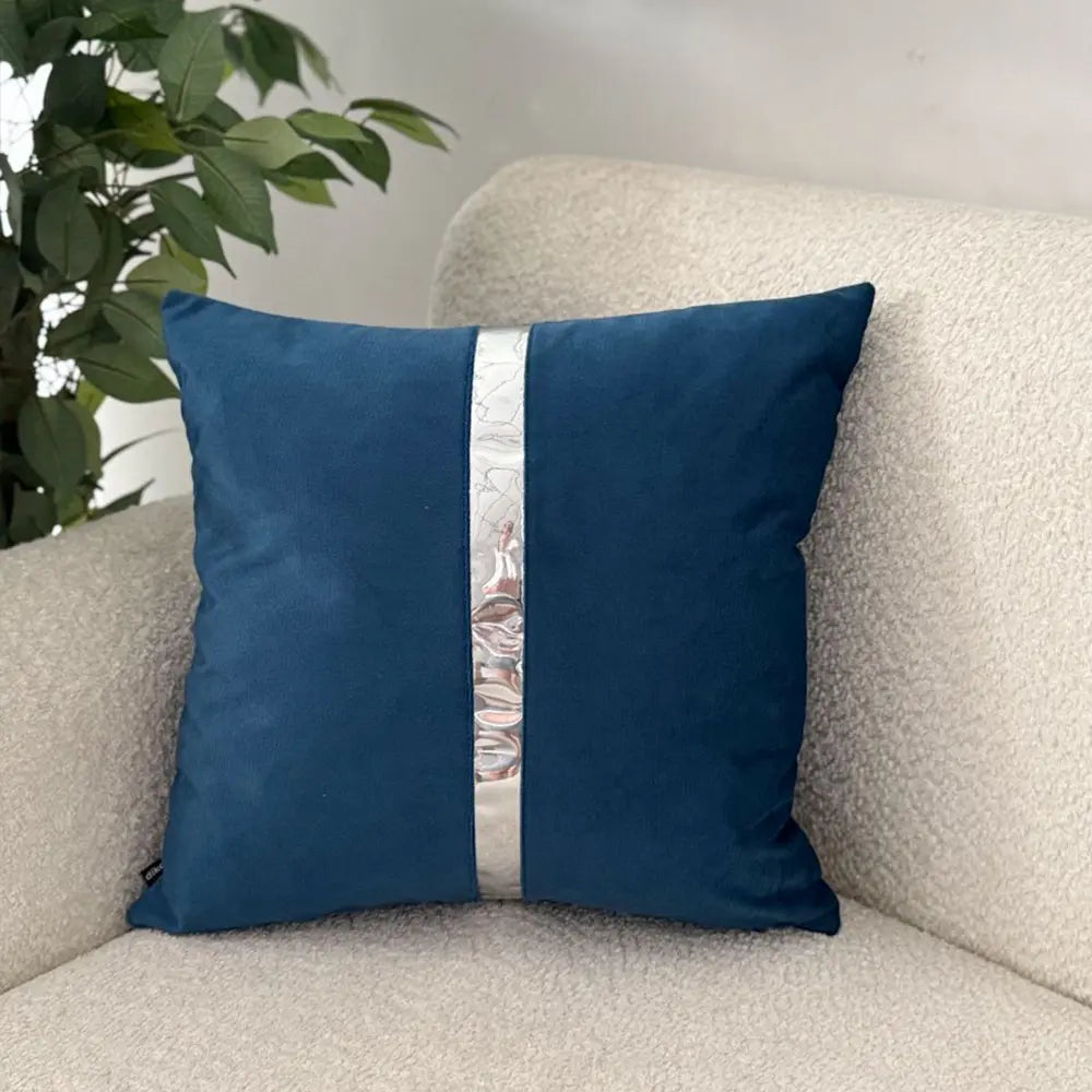 Fundas Para Cojines Azul Espejo Plata 45x45cm