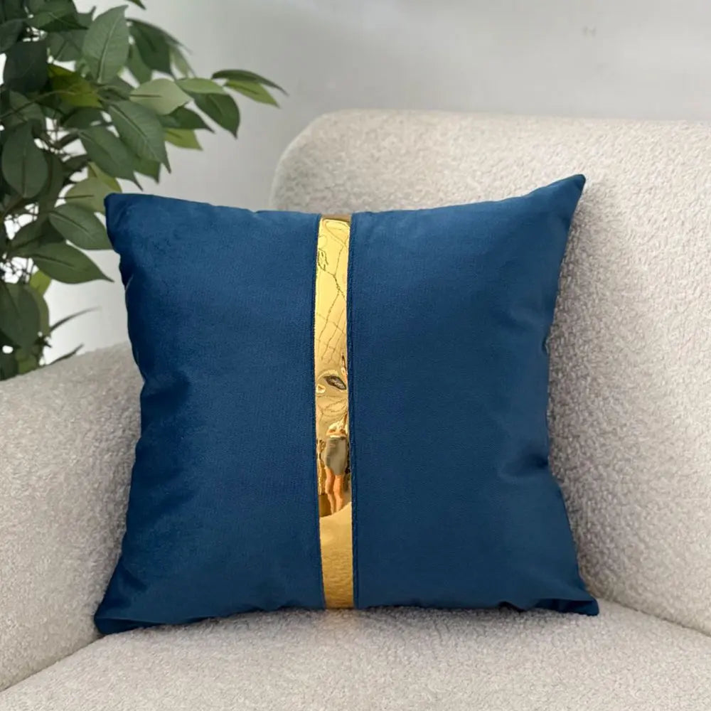 Fundas Para Cojines Azul Espejo Dorado 45x45cm