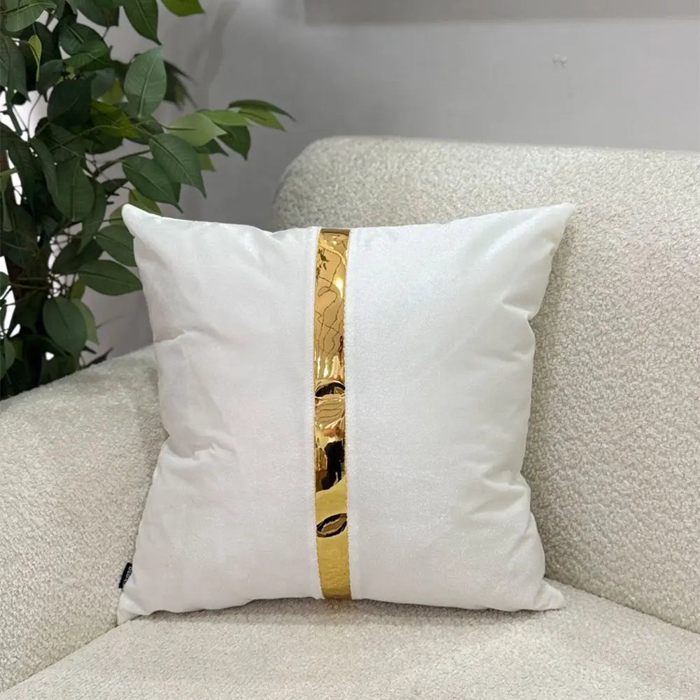 Fundas Para Cojines Blanco Espejo Dorado 45x45cm