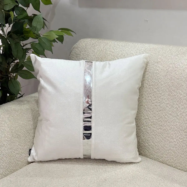 Fundas Para Cojines Blanco Espejo Plata 45x45cm