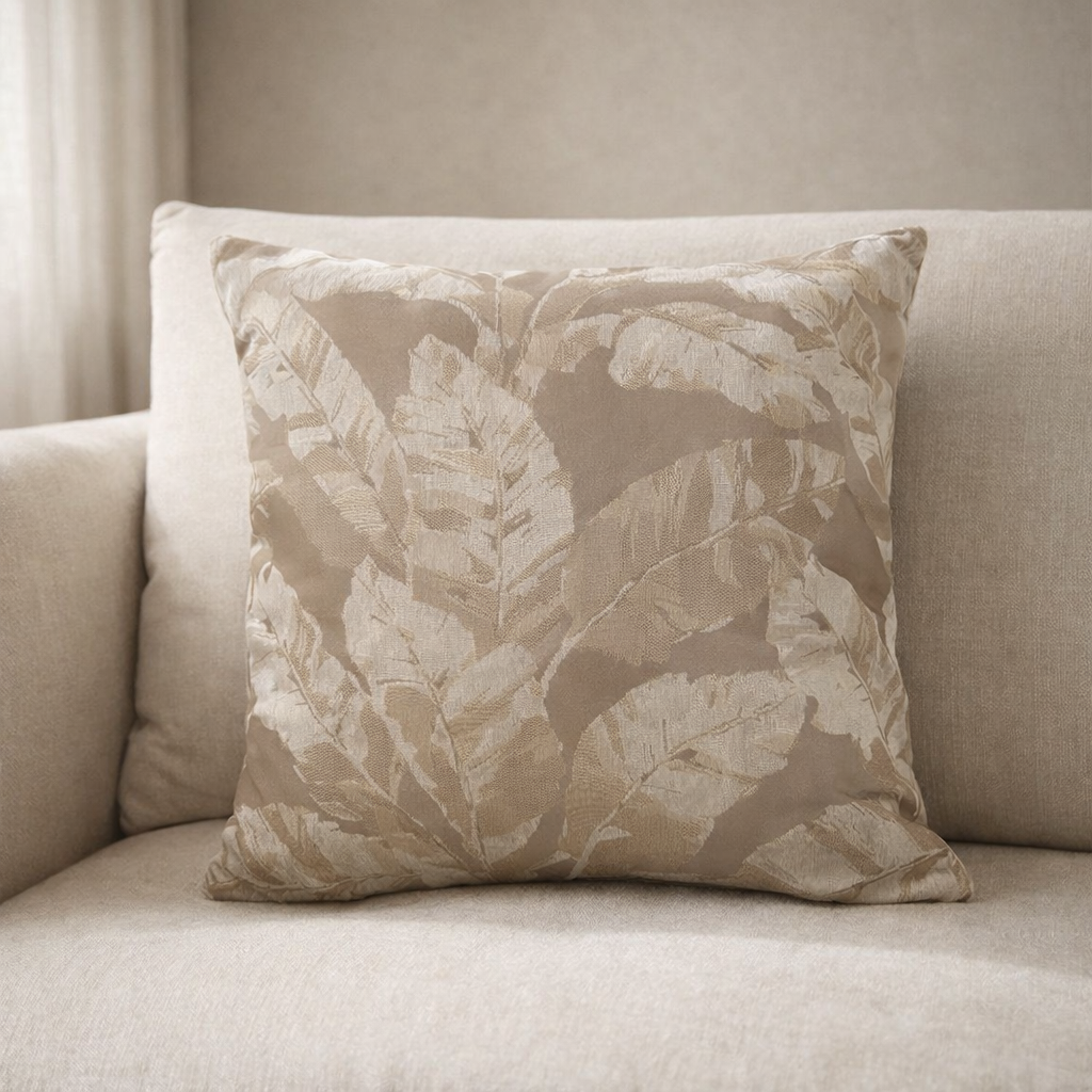 Fundas Para Cojines Jacquard Hojas Torros Tierra 45x45cm