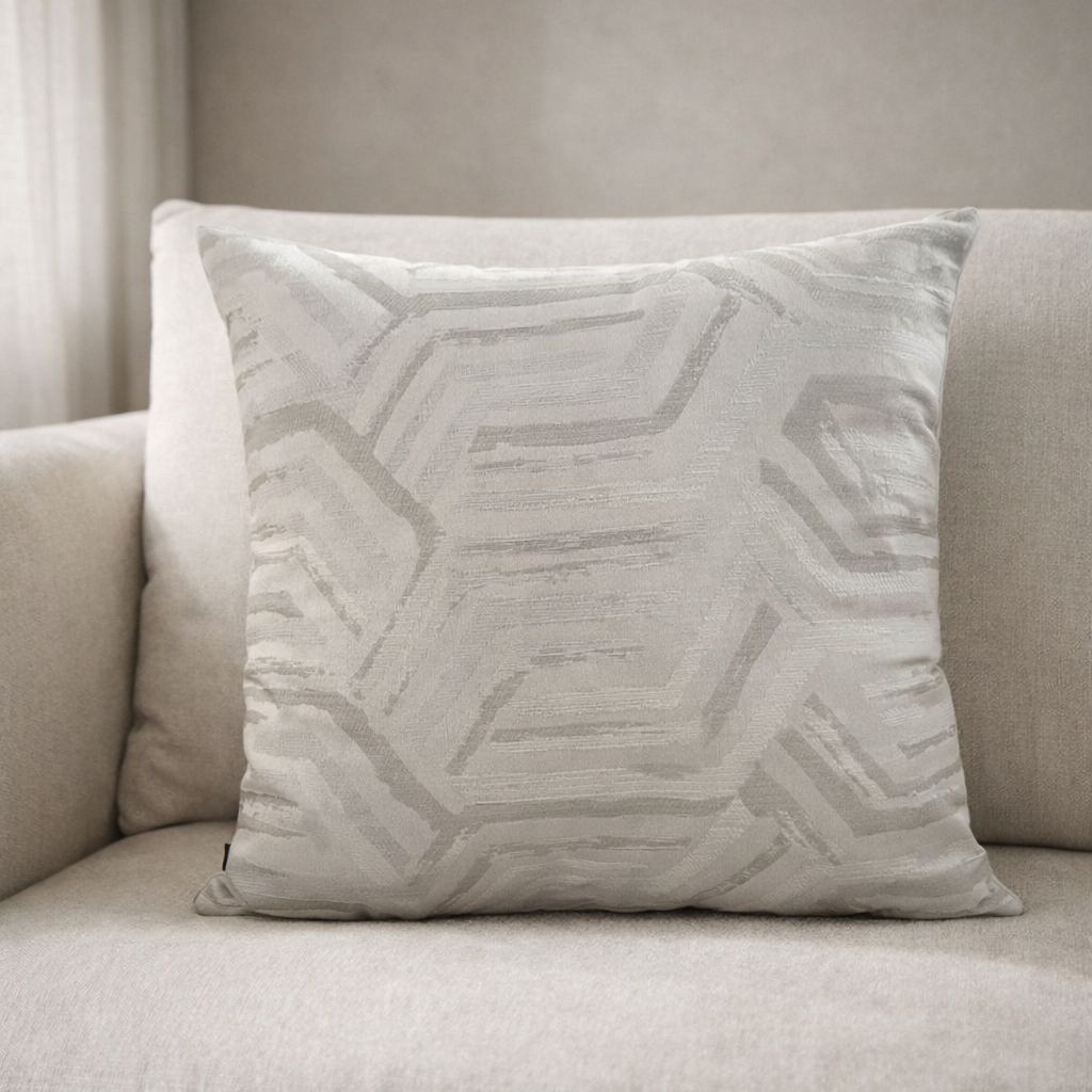 Fundas Para Cojines Jacquard Laser Grises 45x45cm