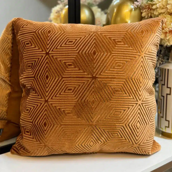 Fundas Para Cojines de Lujo Hexagonos Terracota 50x50cm