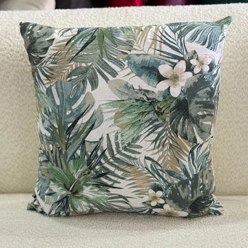 Fundas Para Cojines Decorativos Estampado Hojas Flores Verdes 45x45cm