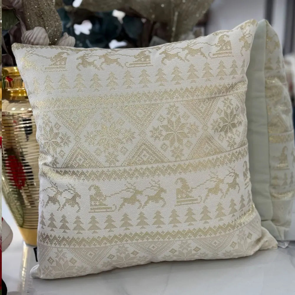 Fundas para Cojín Decorativo Navideño de Lujo 45x45cm REF 02 Dorado