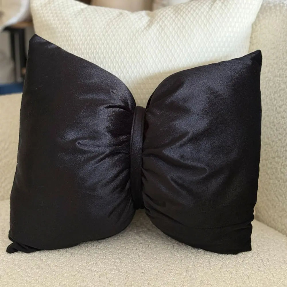 Cojin Velvet Satin Moño Negro