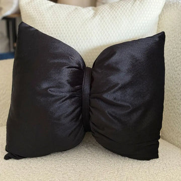 Cojin Velvet Satin Moño Negro