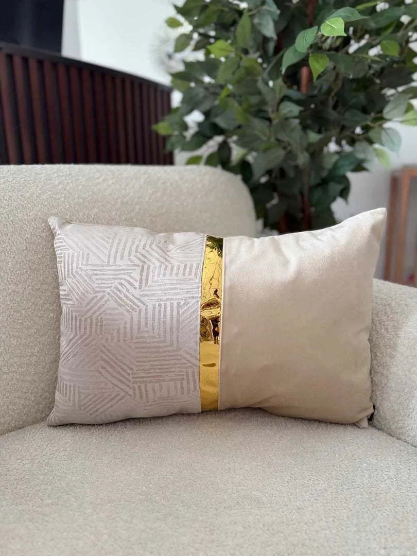 Fundas Para Cojines Rectangular Jacquard Laser Dorado Espejo Dorado 30x50cm