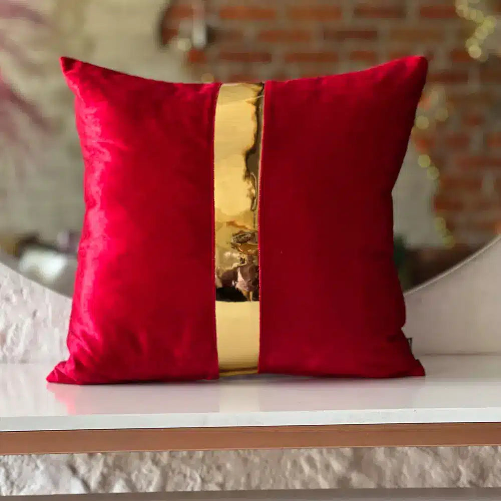 Fundas Para Cojines Rojo Espejo Dorado 45x45cm