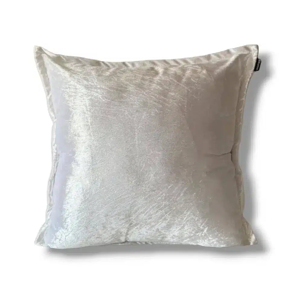 Funda Para Cojines Velvet Satin Blanco Hueso Bordes 45x45cm