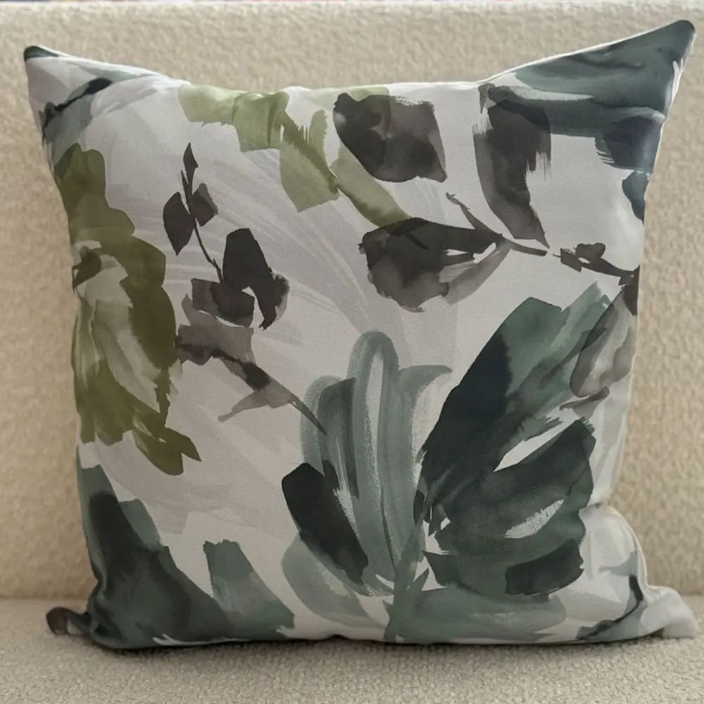 Fundas Para Cojines Jacquard Hojas Verdes 45x45cm