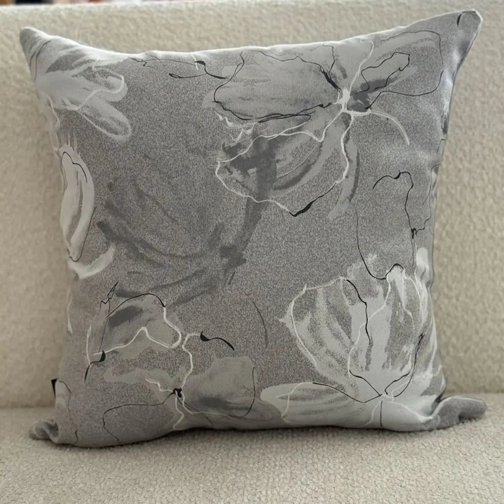 Fundas Para Cojines Jacquard Hojas Grises 45x45cm